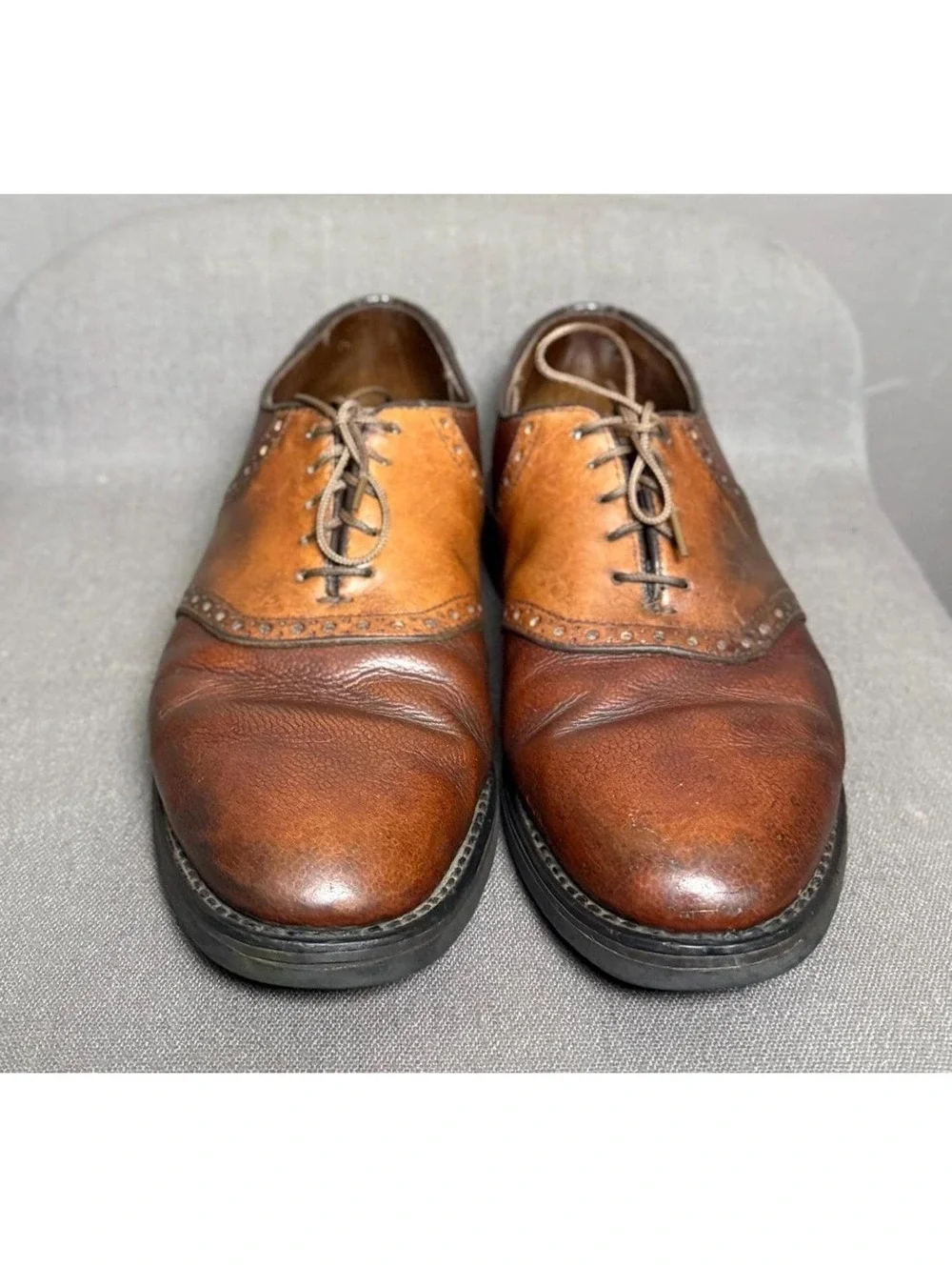 Vintage Brown Two-Tone Brogues or Saddle Shoes size 9 men or 10.5 women Vibram